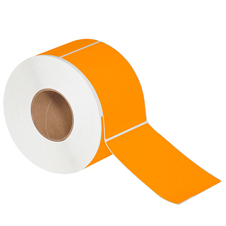 4 x 6" Fluorescent Orange Thermal Transfer Labels